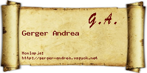 Gerger Andrea névjegykártya